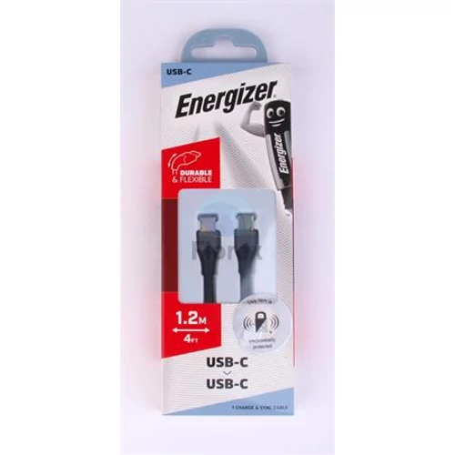USB kábel, USB-C - USB-C, 1,2m, ENERGIZER, fekete