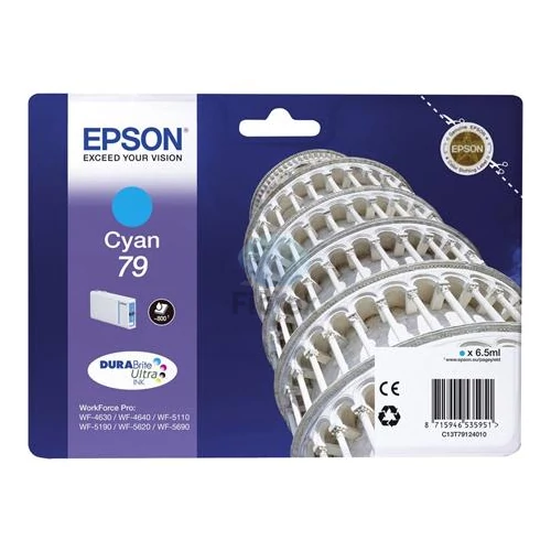 T79124010 Tintapatron Workforce Pro WF-5110, WF-5690 nyomtatókhoz, EPSON, cián, 0,8k