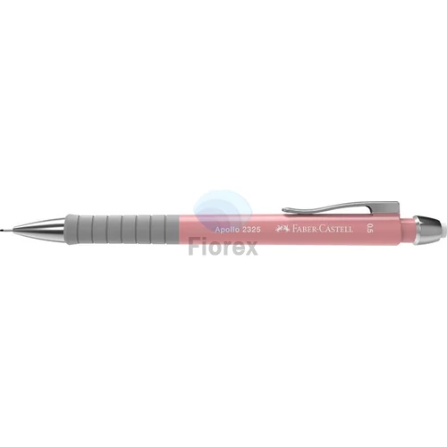 Nyomósirón, 0,5 mm, pasztell rózsaszín tolltest, FABER-CASTELL "Apollo 2325"