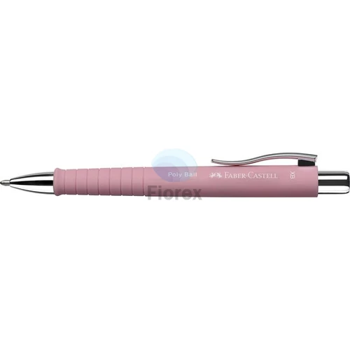 Golyóstoll, 0,7 mm,  nyomógombos, FABER-CASTELL "Poly Ball", rózsaszín