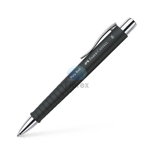 Golyóstoll, 0,7 mm,  nyomógombos, FABER-CASTELL "Poly Ball", fekete