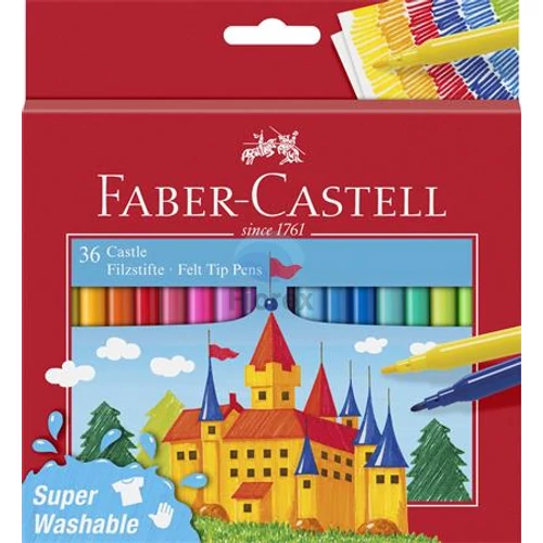 Filctoll készlet, FABER-CASTELL, 36 különböző szín "Castle"