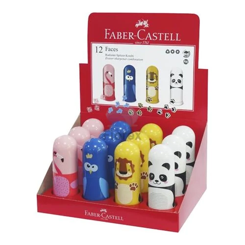 Hegyező, egylyukú, tartályos, radírral, display, FABER-CASTELL
