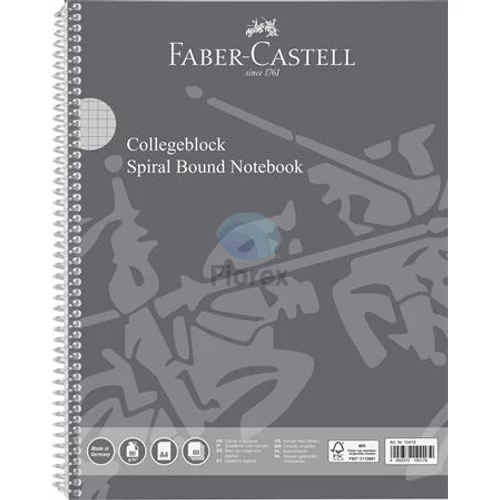 Spirálfüzet, A4, kockás, 80 lap, perforált, lyukasztott, FABER-CASTELL