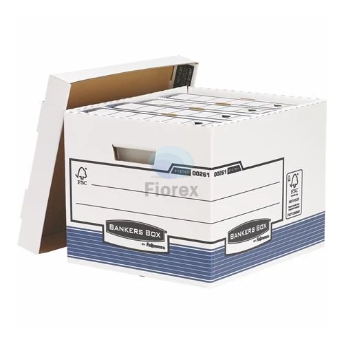 Archiválókonténer, karton, standard, "BANKERS BOX® SYSTEM by FELLOWES®", kék - 10db