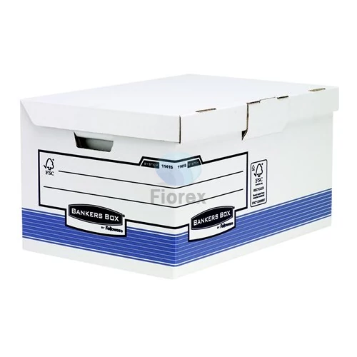 Csapófedeles archiválókonténer, "BANKERS BOX® SYSTEM BY FELLOWES® ", kék - 10db