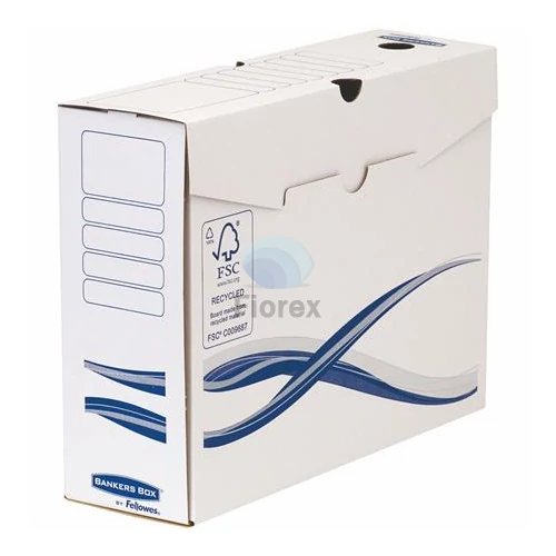 Archiválódoboz, A4+, 100 mm, FELLOWES "Bankers Box Basic", kék-fehér - 10db