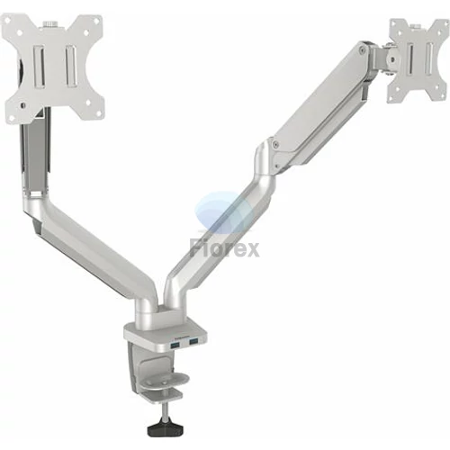Monitortartó kar, két monitorhoz, FELLOWES "Platinum Series™ Dual", ezüst