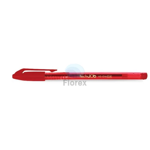 Golyóstoll, 0,4 mm, kupakos, FLEXOFFICE "TechJob", piros