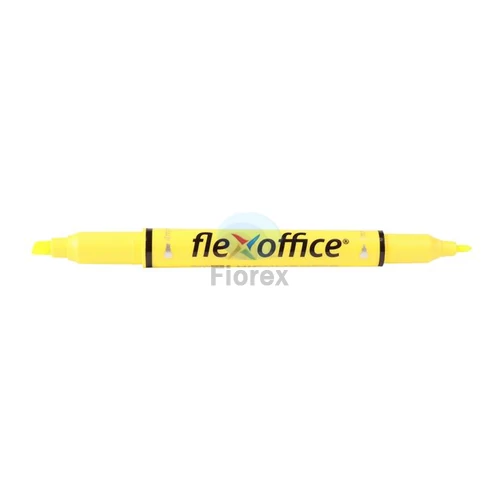 Szövegkiemelő, 1,0/4,0 mm, kétvégű, FLEXOFFICE "HL01", sárga