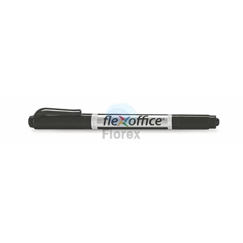 Alkoholos marker, 0,4/1,0 mm, kúpos, kétvégű, FLEXOFFICE "PM01", fekete