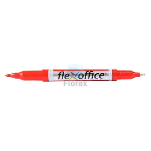 Alkoholos marker, 0,4/1,0 mm, kúpos, kétvégű, FLEXOFFICE "PM01", piros