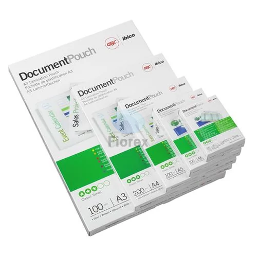 Meleglamináló fólia, 250 mikron, 54x86mm, fényes, GBC - 100db