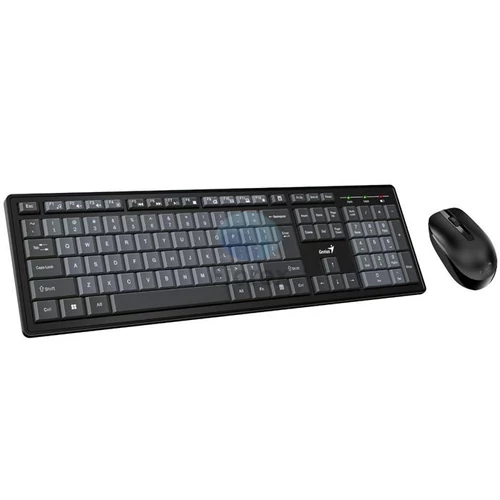 Egér- és billentyűzet készlet, vezeték nélküli, USB, HUN, GENIUS "KM-8200", fekete-szürke