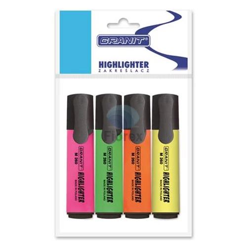 Szövegkiemelő készlet, 1-5 mm, GRANIT M260, 4 különböző szín Szövegkiemelő készlet, 1-5 mm, GRANIT M260, 4 különböző szín