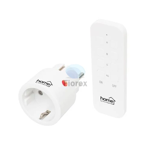 Dugalj szett, 1 aljzat, távirányítóval, 2300 W, HOME, fehér - 2db