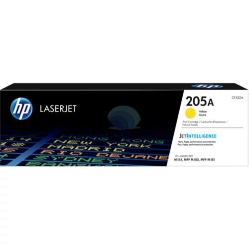 CF532A Lézertoner  HP Color Laserjet MFP M181fw nyomtatókhoz, HP 205A, sárga, 0,9k