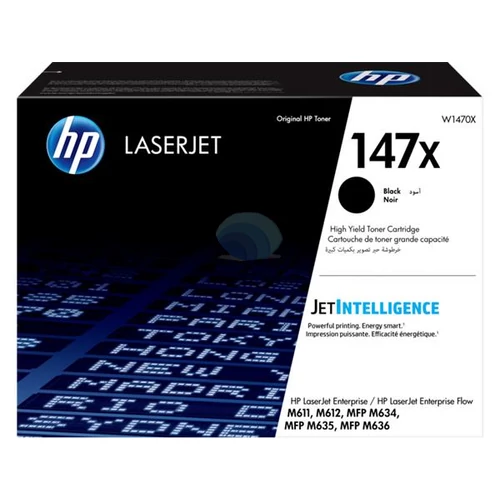 W1470X Lézertoner HP Laserjet Enterprise M611DN, M635H nyomtatókhoz, HP 147X, fekete, 25,2k