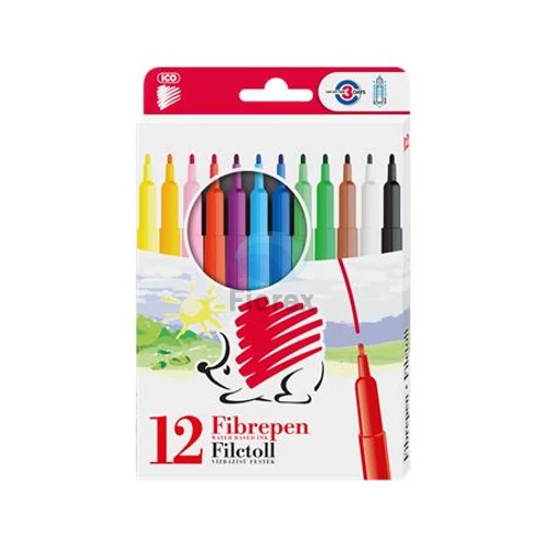 Filctoll készlet, 1 mm, ICO Süni 300, 12 különböző szín