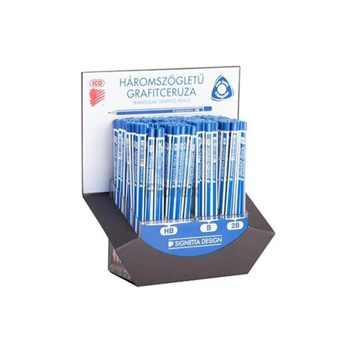 Grafitceruza display, háromszögletű, HB,B,2B, ICO "Signetta" - 184db