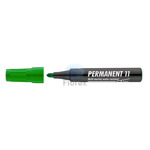 Alkoholos marker, 1-3 mm, kúpos, ICO "Permanent 11", zöld