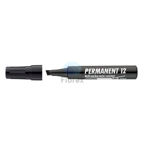 Alkoholos marker, 1-4 mm, vágott, ICO "Permanent 12", fekete