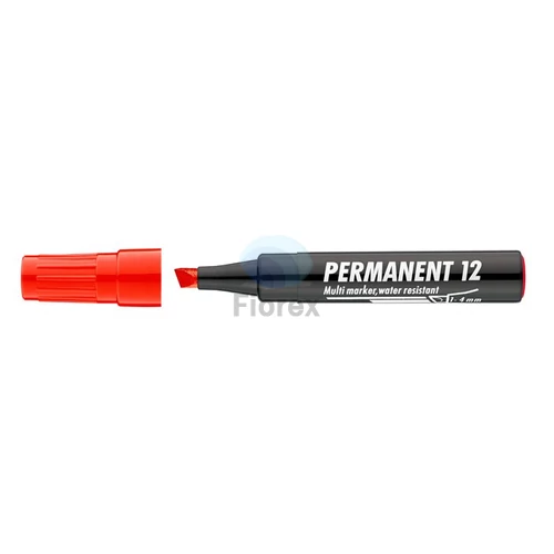 Alkoholos marker, 1-4 mm, vágott, ICO "Permanent 12", piros