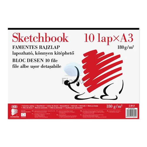 Skiccfüzet, A3, 190 g, ICO "Süni"