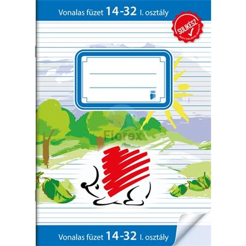 Füzet, tűzött, A5, vonalas, 32 lap, 1. osztály, ICO "Süni Sulikész"