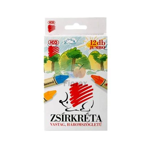 Zsírkréta, vastag, ICO "Süni", 12 különböző szín
