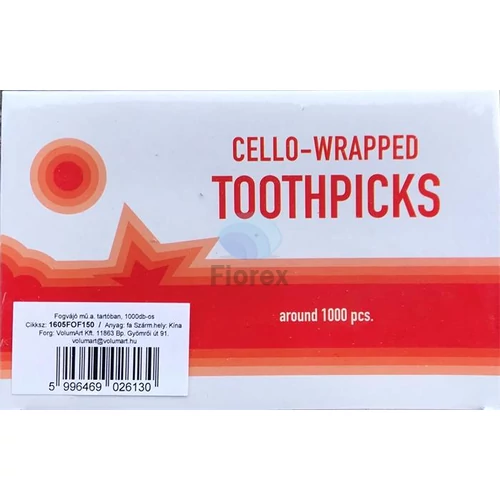 Fogvájó, fa, darabonként csomagolt, kb. 1000 szál