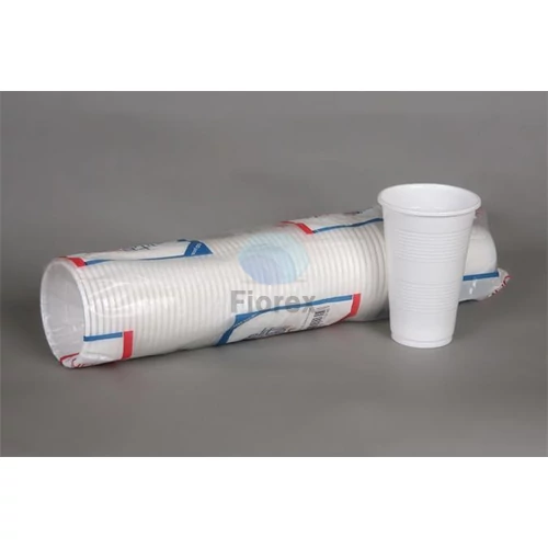 Műanyag pohár, 3 dl, 50 db, fehér