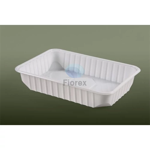 Ételtároló doboz, műanyag, szögletes, mikrózható, 500 ml, 50 db, "Varia", fehér