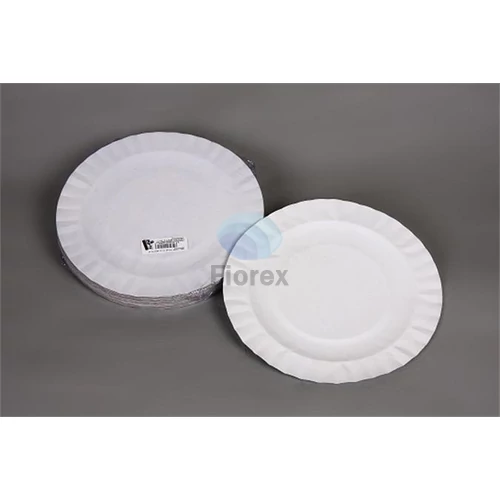 Papírtányér, kerek, 23 cm, 50 db, fehér