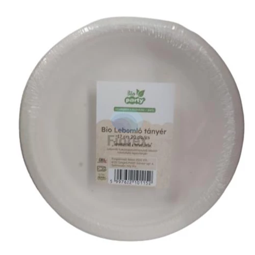 Tányér, PLA, lebomló, 17 cm, 20 db