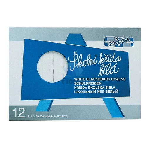 Táblakréta, szögletes, KOH-I-NOOR, fehér - 12db
