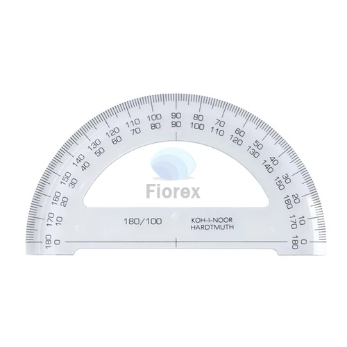 Szögmérő, műanyag, 180 °-os, KOH-I-NOOR