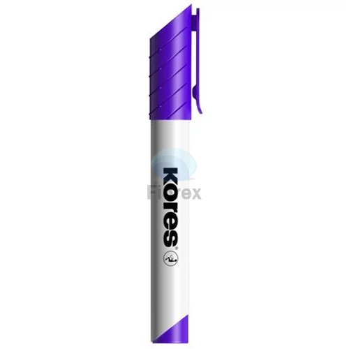 Tábla- és flipchart marker, 3 mm, kúpos, KORES "K-Marker", lila
