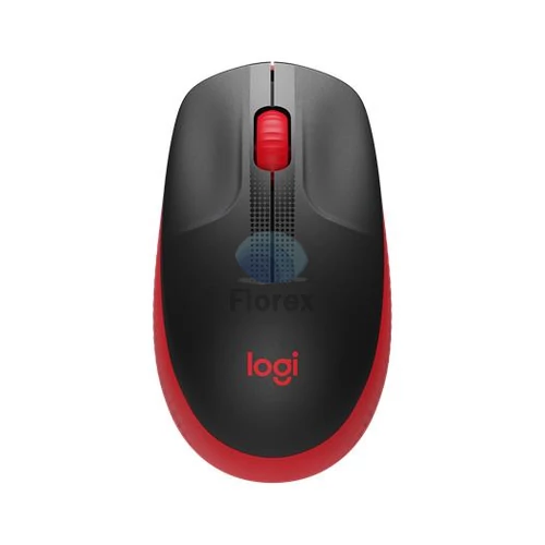 Egér, vezeték nélküli, optikai, USB, LOGITECH, "M190", piros