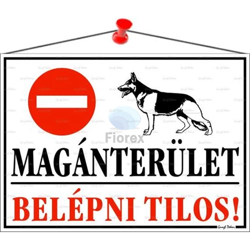 Információs tábla, 35x25 cm, "Magánterület, belépni tilos!"