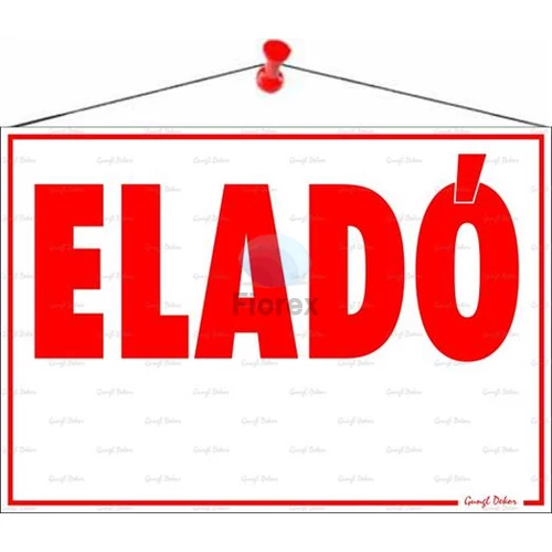 Információs tábla, 50x35 cm, "Eladó"