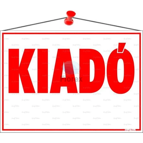 Információs tábla, 35x25 cm, "Kiadó"