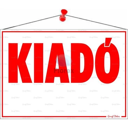 Információs tábla, 50x35 cm, "Kiadó"
