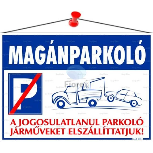 Információs tábla, 35x25 cm, "Magánparkoló"