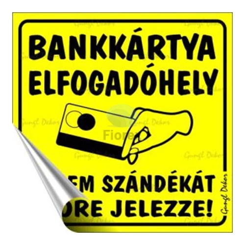 Információs matrica, 10x10 cm, "Bankkártya elfogadóhely"