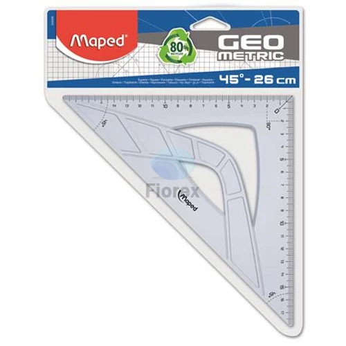 Háromszög vonalzó, műanyag, 45°, 26 cm, MAPED "Geometric"