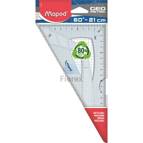 Háromszög vonalzó, műanyag, 60°, 21 cm, MAPED "Geometric"