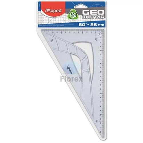 Háromszög vonalzó, műanyag, 60°, 26 cm, MAPED "Geometric"