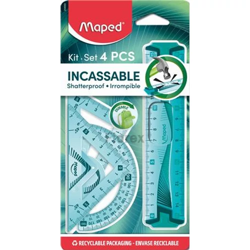 Vonalzókészlet, kicsi, műanyag, hajlítható, 4 darabos, MAPED "Flex"