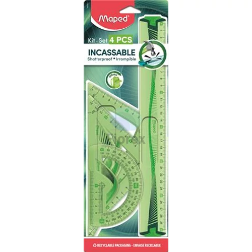 Vonalzókészlet, műanyag, hajlítható, 4 darabos, MAPED "Flex"